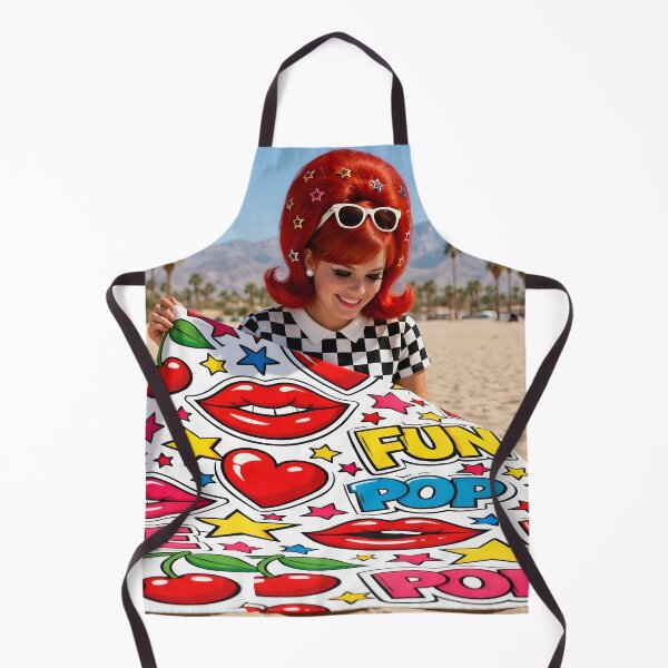 Item preview, Retro Lips Cherries and Pop Fun - 60s Pop Art Beach designed and sold by Ela Art Space .