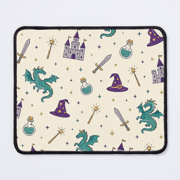 Item preview, Fantasy Dragon Wizard Castle Magic Retro Pattern Graphic T-Shirt designed and sold by TM DESIGNS AND MORE.