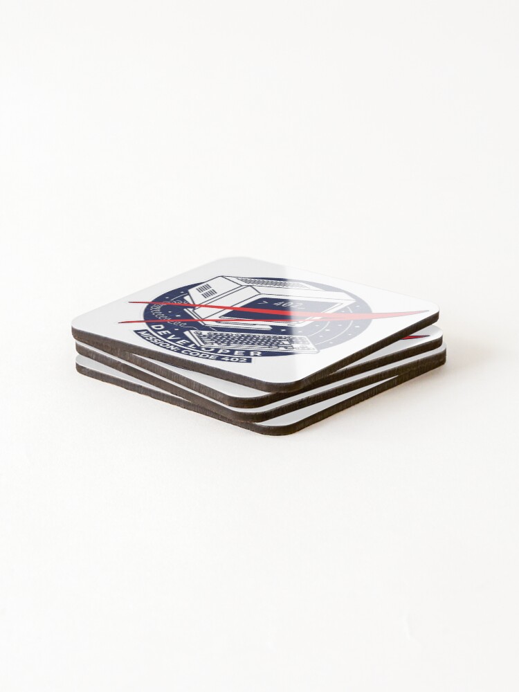 Thumbnail 4 of 5, Coasters (Set of 4), Developer Mission Code: 402 Retro Computer T-Shirt designed and sold by Code402.