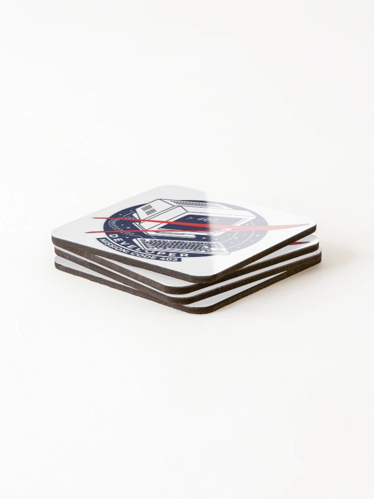 Thumbnail 4 of 5, Coasters (Set of 4), Developer Mission Code: 402 Retro Computer T-Shirt designed and sold by CodesAndBits.