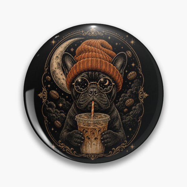 Item preview, French Bulldog Dog Drinking Iced Coffee Sunglasses designed and sold by will freed18.