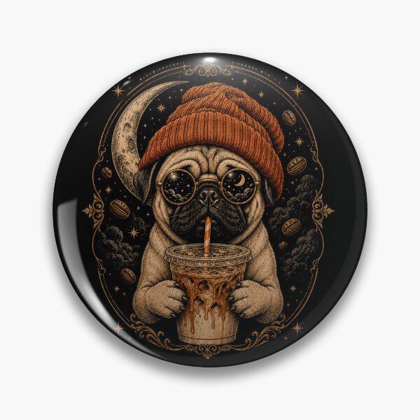 Item preview, Pug Dog Drinking Iced Coffee Sunglasses designed and sold by will freed18.
