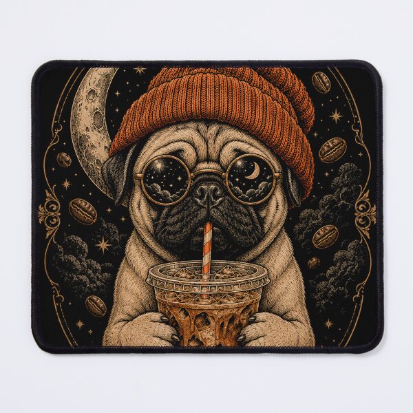 Item preview, Pug Dog Drinking Iced Coffee Sunglasses  designed and sold by will freed18.