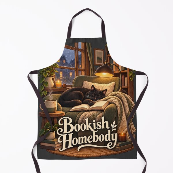 Item preview, Bookish Homebody — Black Cat Reading designed and sold by QuietNovaShop.