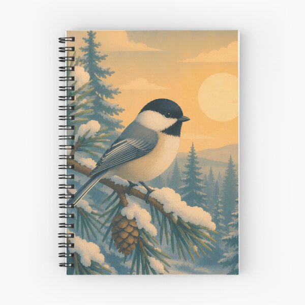 Item preview, Black-Capped Chickadee in Snowy Forest - Winter Birdwatching Art designed and sold by Neurospicy Trolls.