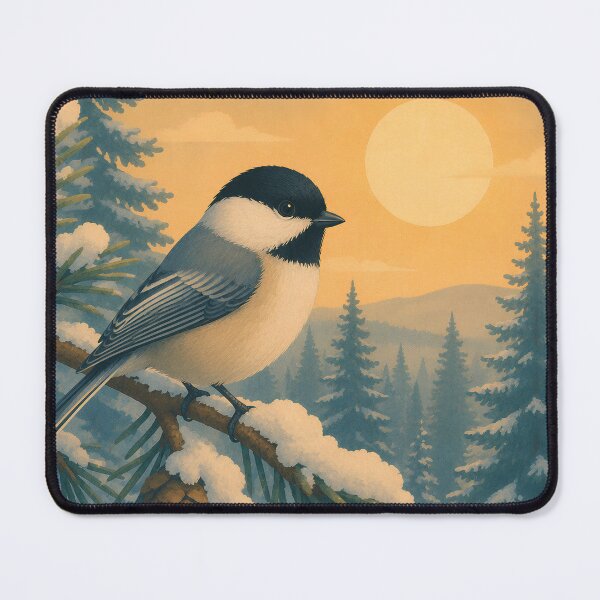 Item preview, Black-Capped Chickadee in Snowy Forest - Winter Birdwatching Art designed and sold by Neurospicy Trolls.
