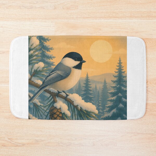 Item preview, Black-Capped Chickadee in Snowy Forest - Winter Birdwatching Art designed and sold by Neurospicy Trolls.