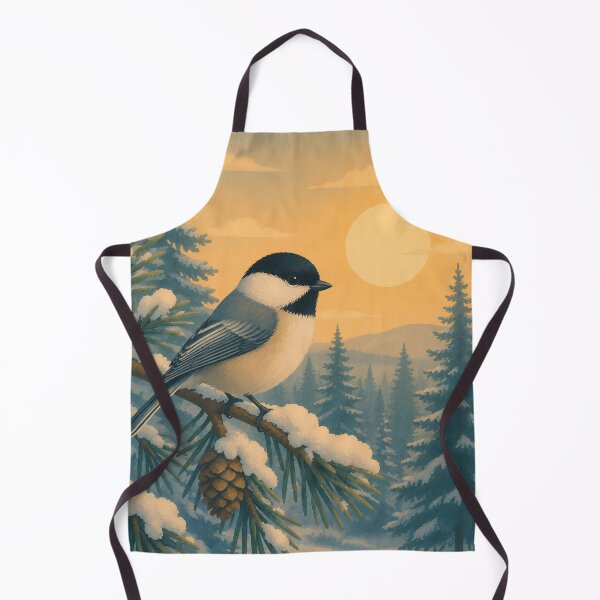 Item preview, Black-Capped Chickadee in Snowy Forest - Winter Birdwatching Art designed and sold by Neurospicy Trolls.