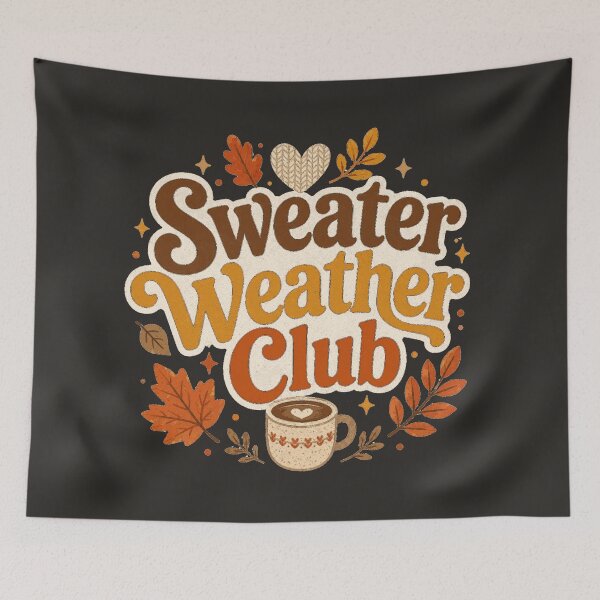 Item preview, Sweater Weather Club Cute Cozy Fall Design – Soft Charcoal designed and sold by Bright Little Things.