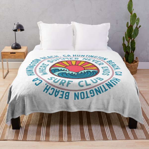 Item preview, Huntington Beach CA Surf Club Retro Sunset Wave Badge Design designed and sold by DonnaRaine.