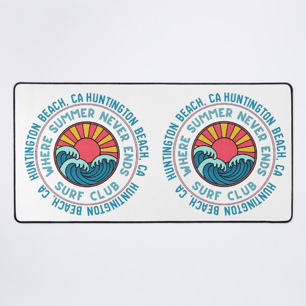 Item preview, Huntington Beach CA Surf Club Retro Sunset Wave Badge Design designed and sold by DonnaRaine.