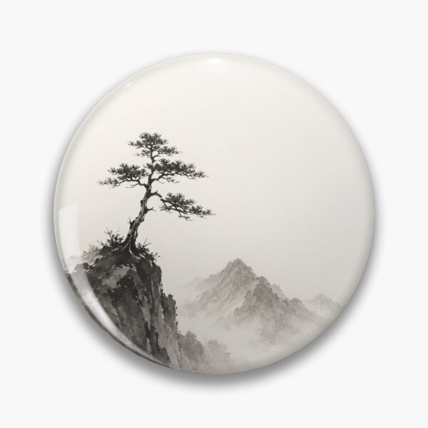 Item preview, Lone Pine Sumi-e Mountain Ink Wash designed and sold by Sarcastic designs.