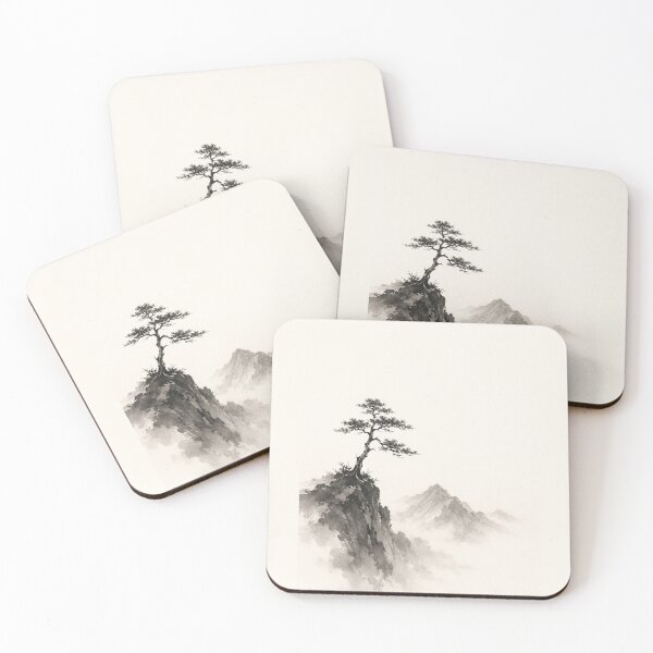 Item preview, Lone Pine Sumi-e Mountain Ink Wash designed and sold by Sarcastic designs.