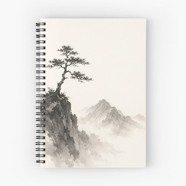 Item preview, Lone Pine Sumi-e Mountain Ink Wash designed and sold by Sarcastic designs.