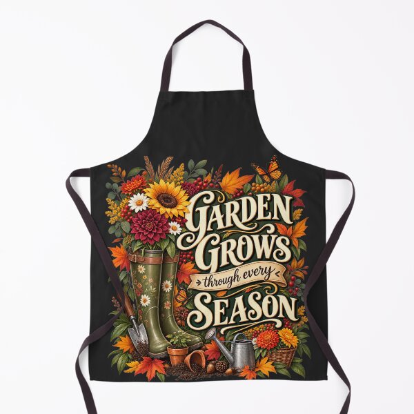 Item preview, Garden Grows Through Every Season – Autumn Gardener Design designed and sold by astersgraphics.