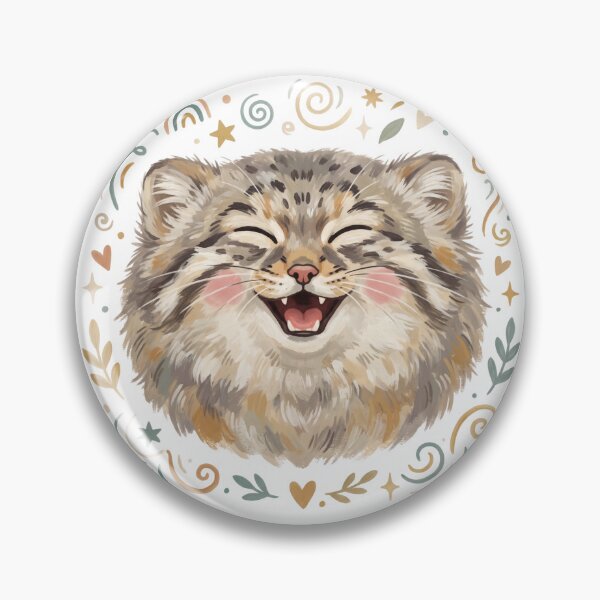 Item preview, Happy Pallas Cat (Manul) | Cute Floofy Wild Cat Smile Design designed and sold by HelgaCraftery.