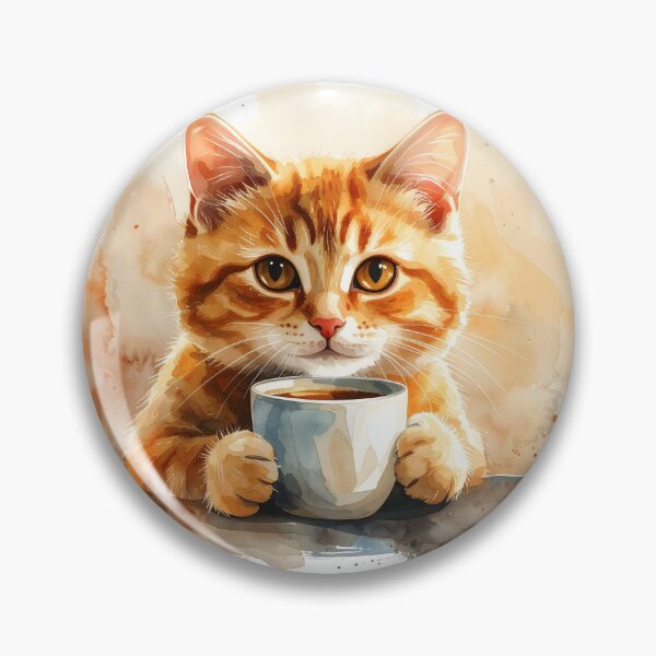 Item preview, Copy of Cozy Cat Holding Warm Coffee Mug Watercolor designed and sold by BetweenForms.