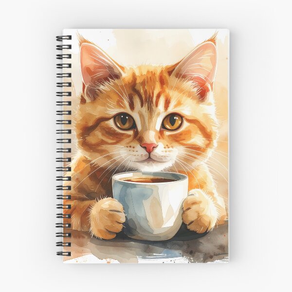 Item preview, Copy of Cozy Cat Holding Warm Coffee Mug Watercolor designed and sold by BetweenForms.