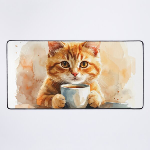 Item preview, Copy of Cozy Cat Holding Warm Coffee Mug Watercolor designed and sold by BetweenForms.