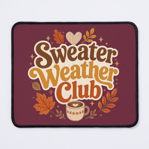 Item preview, Sweater Weather Club Cute Cozy Fall Design – Mulled Burgundy designed and sold by Bright Little Things.