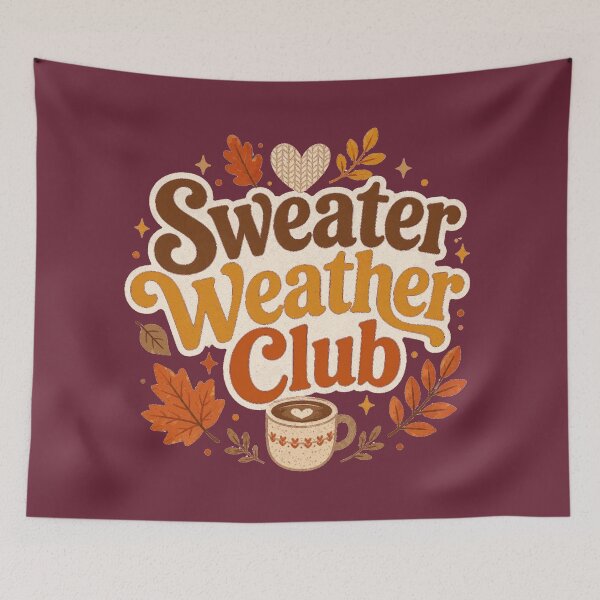 Item preview, Sweater Weather Club Cute Cozy Fall Design – Mulled Burgundy designed and sold by Bright Little Things.