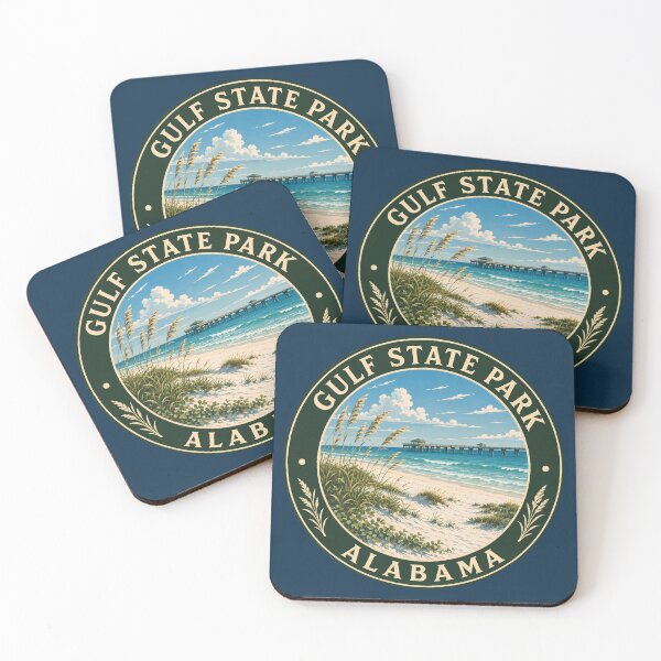 Item preview, Gulf State Park Alabama Illustration Travel Art Badge designed and sold by KrisSidDesigns.