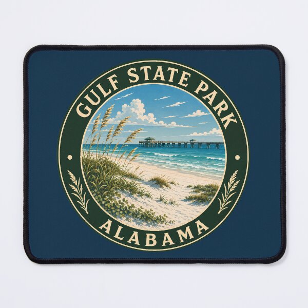 Item preview, Gulf State Park Alabama Illustration Travel Art Badge designed and sold by KrisSidDesigns.
