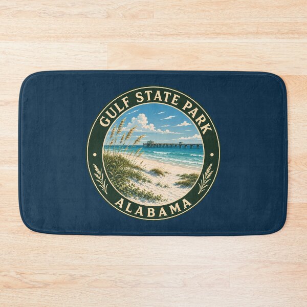 Item preview, Gulf State Park Alabama Illustration Travel Art Badge designed and sold by KrisSidDesigns.
