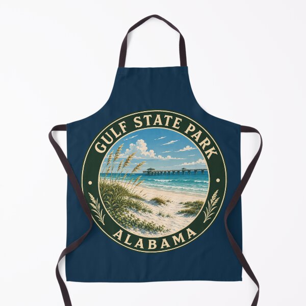 Item preview, Gulf State Park Alabama Illustration Travel Art Badge designed and sold by KrisSidDesigns.
