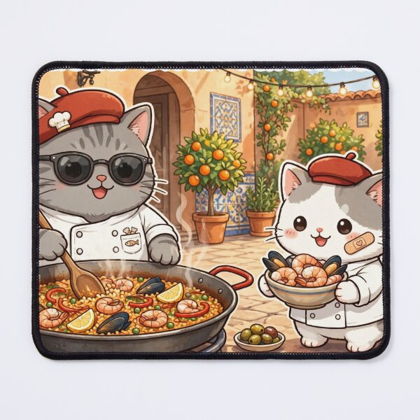 Item preview, Freda and Junior Paella Chef Valencia - Kawaii Spanish Cooking Cats designed and sold by MAISON SYLVIE.