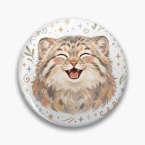 Item preview, Happy Pallas Cat (Manul) | Maximum Floof Cute Wild Cat Design designed and sold by HelgaCraftery.