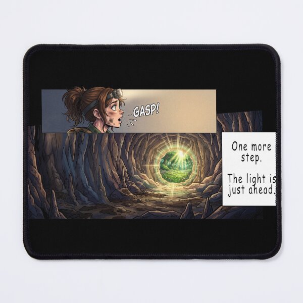 Item preview, One More Step The Light Is Just Ahead Manga Cave Motivation Anime Quote Portal to the Glow Cave designed and sold by MoqunaDesign.
