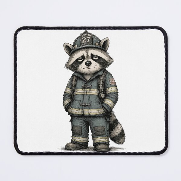 Item preview, Firefighter Raccoon designed and sold by Orivane Shop.