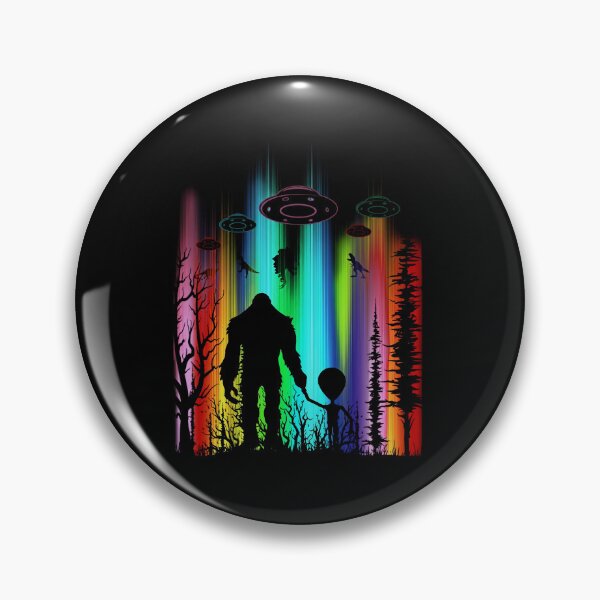 Item preview, Bigfoot and Alien Funny Vintage Retro UFO designed and sold by ciaro-media.