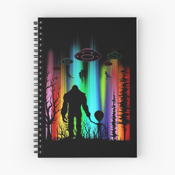 Item preview, Bigfoot and Alien Funny Vintage Retro UFO designed and sold by ciaro-media.