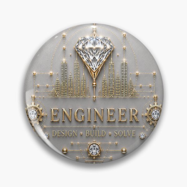 Item preview, Engineer – Silver Pearl Gold Diamond Engineering Design designed and sold by HO•Designs.