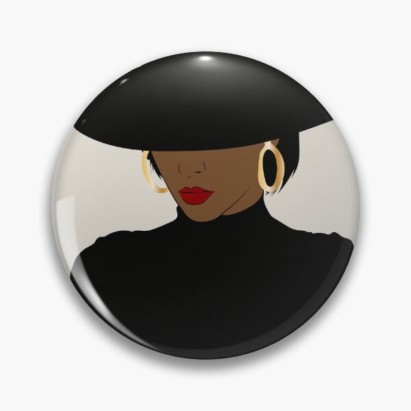 Item preview, Golden Noir – Elegant Black Woman in Wide-Brim Hat Minimalist Fashion Art designed and sold by dennaibz.