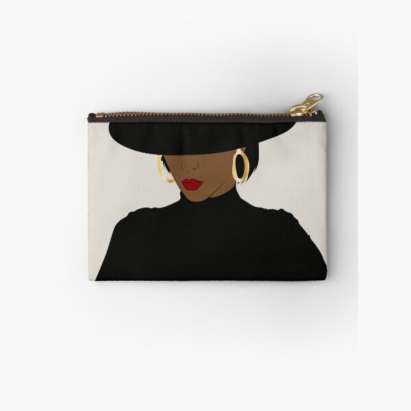 Item preview, Golden Noir – Elegant Black Woman in Wide-Brim Hat Minimalist Fashion Art designed and sold by dennaibz.