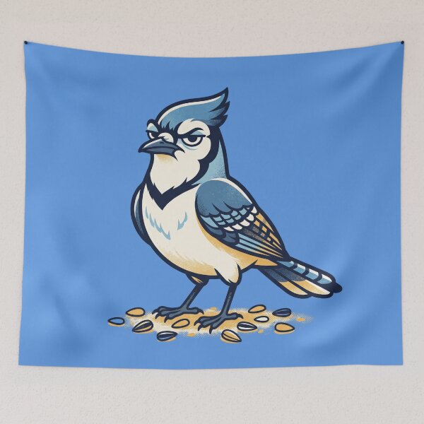 Item preview, Grumpy Blue Jay – Tiny Bird Big Attitude designed and sold by JenniferMoren.
