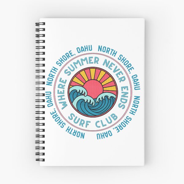 Item preview, North Shore Oahu Surf Club Retro Sunset Wave Badge Design designed and sold by DonnaRaine.