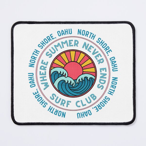 Item preview, North Shore Oahu Surf Club Retro Sunset Wave Badge Design designed and sold by DonnaRaine.