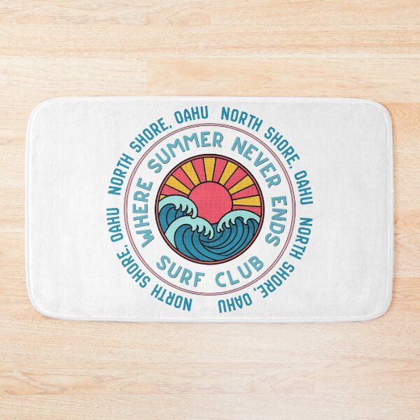 Item preview, North Shore Oahu Surf Club Retro Sunset Wave Badge Design designed and sold by DonnaRaine.