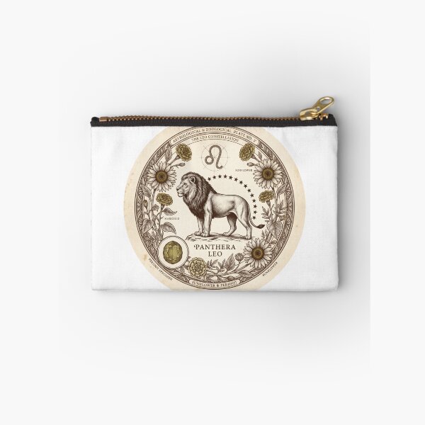 Item preview, Vintage Leo zodiac lion with sunflower and peridot designed and sold by Osmose-Studio ⭐⭐⭐⭐⭐.