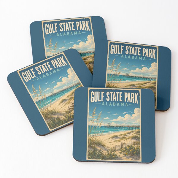 Item preview, Gulf State Park Alabama Illustration Travel Art Vintage designed and sold by KrisSidDesigns.