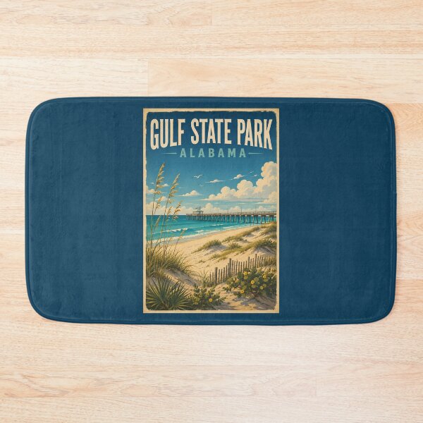 Item preview, Gulf State Park Alabama Illustration Travel Art Vintage designed and sold by KrisSidDesigns.