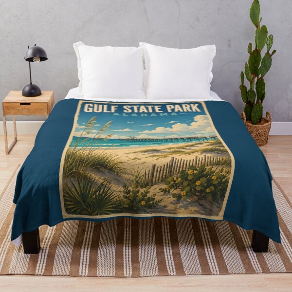 Item preview, Gulf State Park Alabama Illustration Travel Art Vintage designed and sold by KrisSidDesigns.