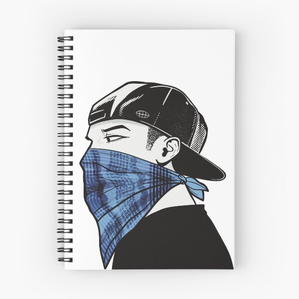 Item preview, Manga Hand-Drawn Young Man in Black Cap and Blue Checkered Face Scarf, Isolated Transparent Background designed and sold by Pics'Elle Creations.