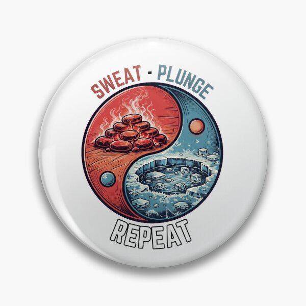 Item preview, Sweat Plunge Repeat - Yin Yang Sauna and Cold Plunge Ice Bath Lover designed and sold by Neurospicy Trolls.
