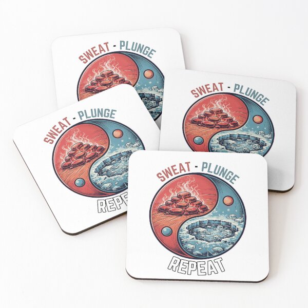 Item preview, Sweat Plunge Repeat - Yin Yang Sauna and Cold Plunge Ice Bath Lover designed and sold by Neurospicy Trolls.