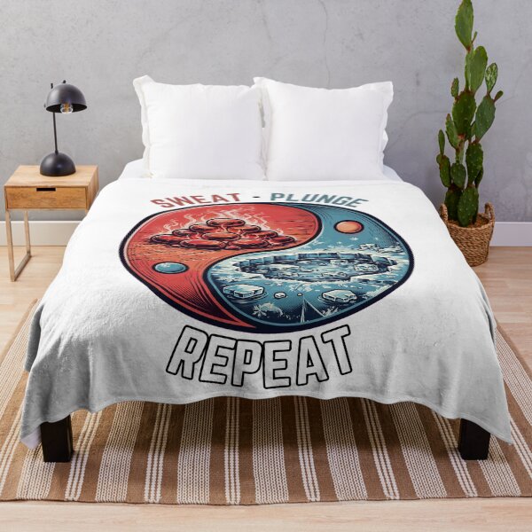Item preview, Sweat Plunge Repeat - Yin Yang Sauna and Cold Plunge Ice Bath Lover designed and sold by Neurospicy Trolls.
